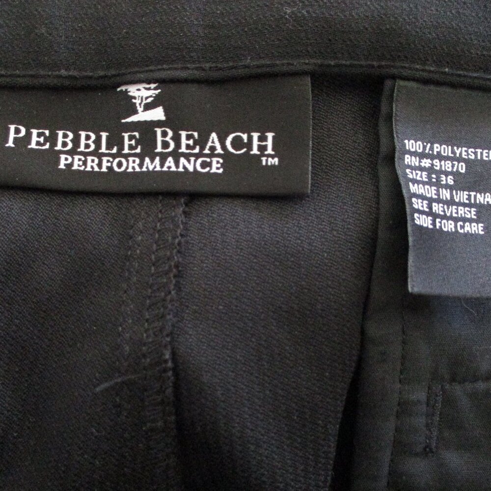Pebble Beach Performance Mens Flat Front Black Golf Short Pant NWOT - Size 36W - Picture 3 of 3